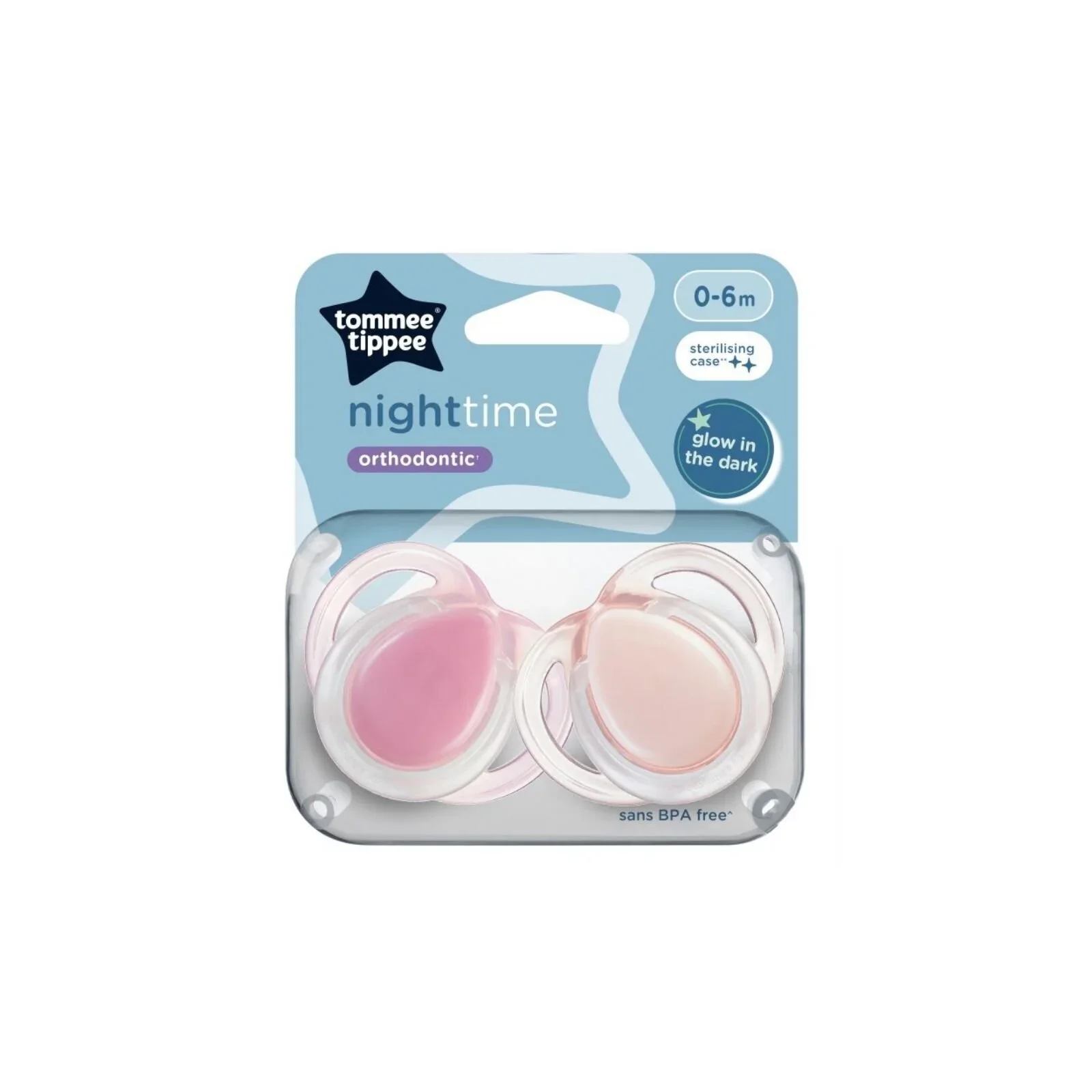 Tommee Tippee Night Time Soother 0-6 months Pack of 2 Assorted - Image 4