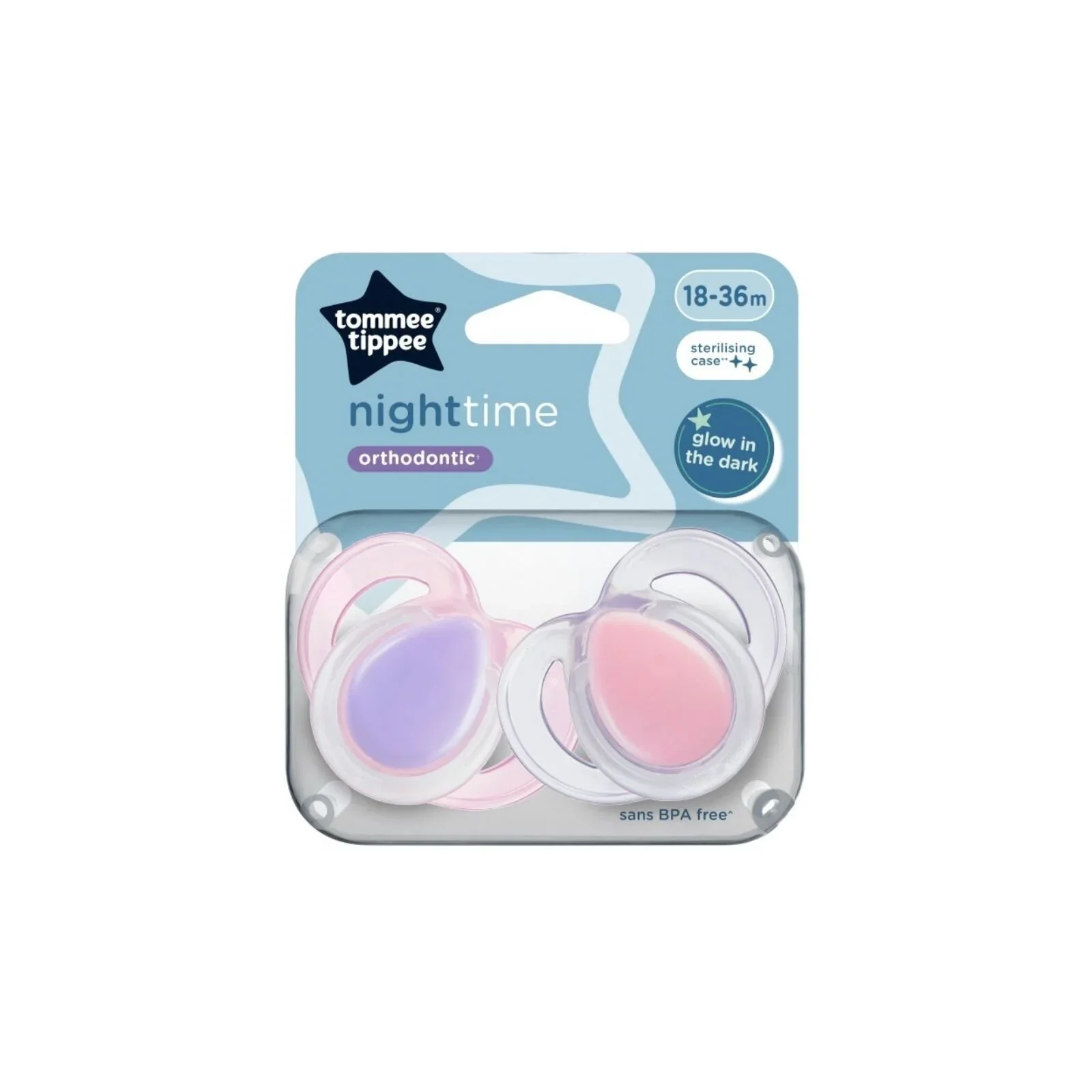 Tommee Tippee Night Time Soother 18-36 months Pack of 2 Assorted - Image 5