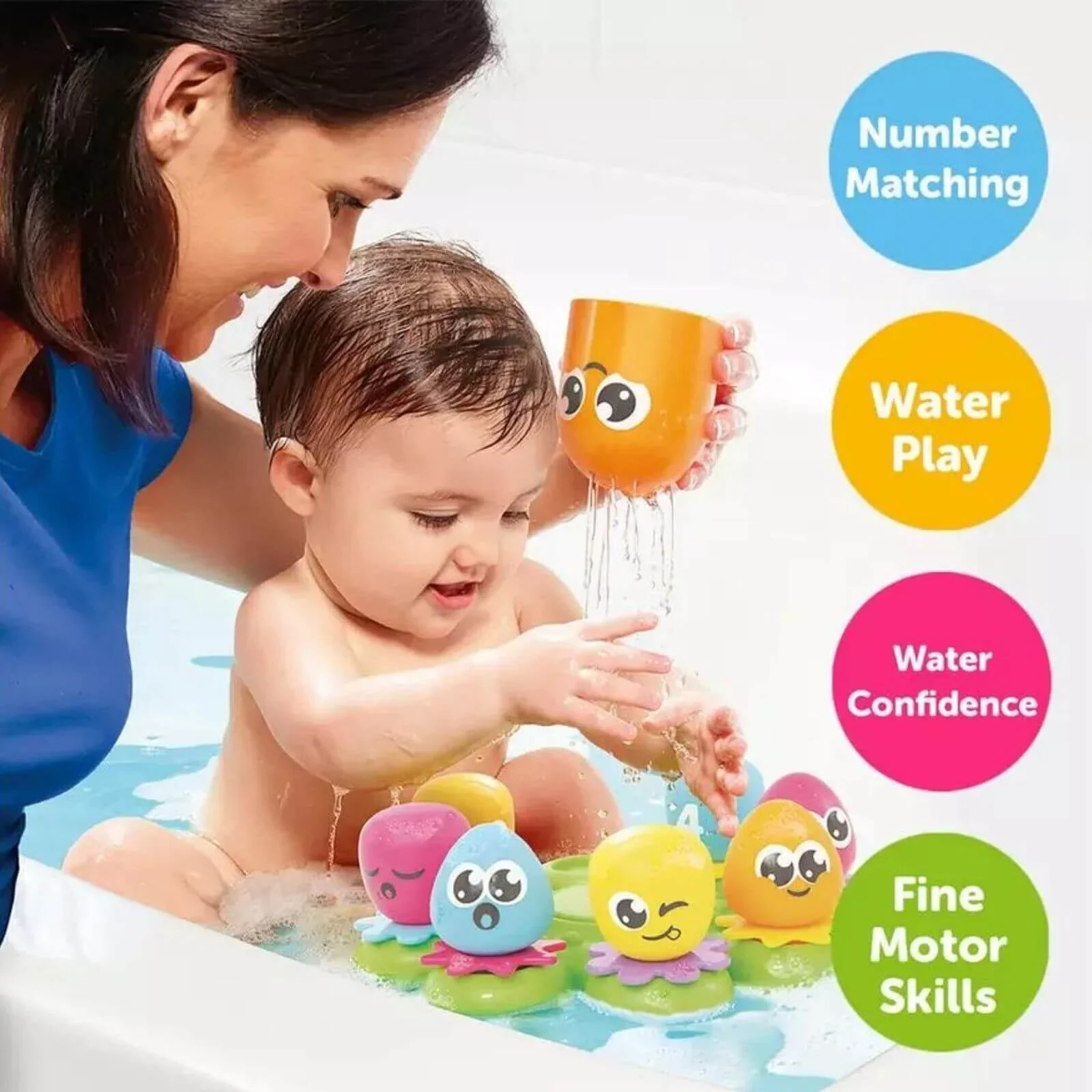 TOMY Toomies Octopals Number Sorting Baby Bath Toy - Image 5