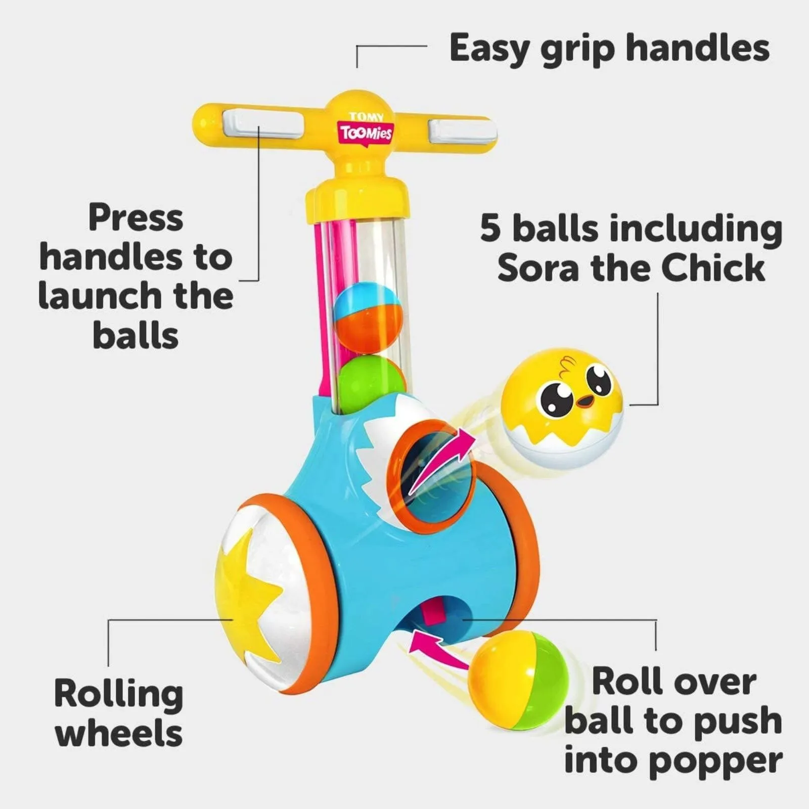 TOMY Toomies Pic and Pop Push Along Baby Toy - Image 4