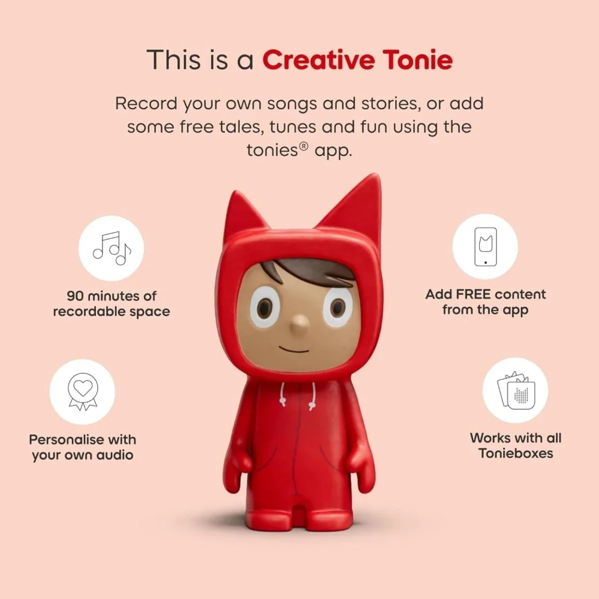 Tonies Toniebox 2 Cloud Starter Set with Creative Tonie Rubie - Pink - Image 5