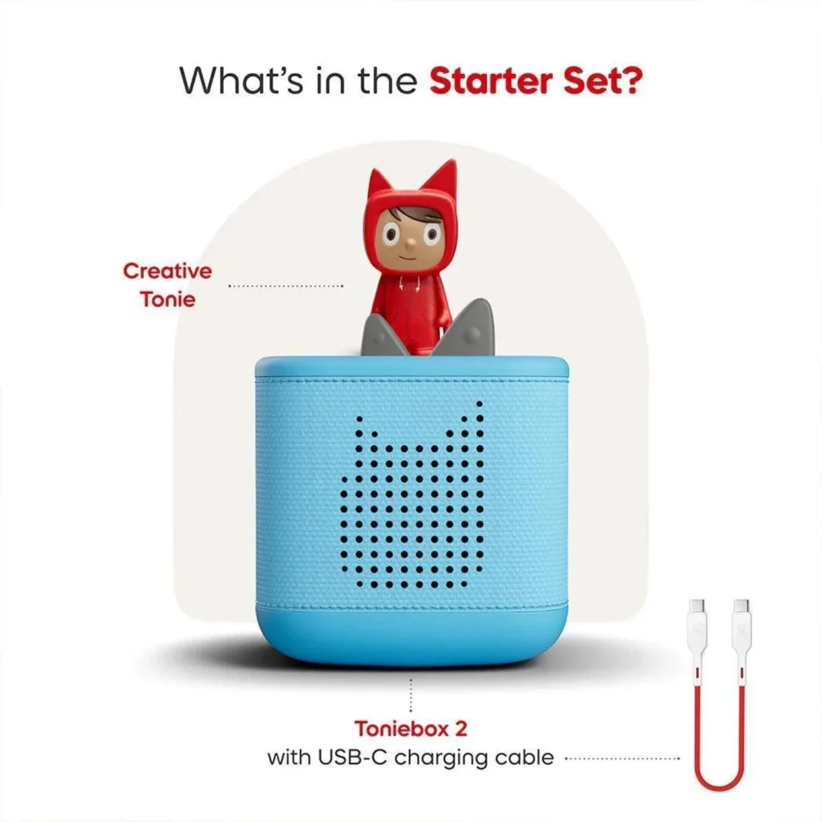 Tonies Toniebox 2 Cloud Starter Set with Creative Tonie Rubie - Sky Blue - Image 3