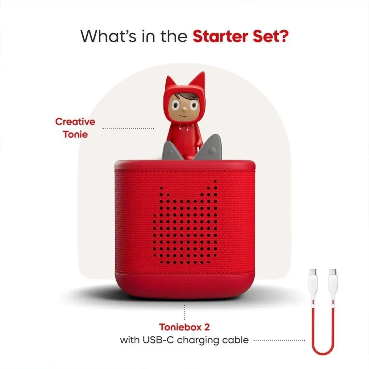 Tonies Toniebox 2 Starter Set with Creative Tonie Rubie - Sunset Red - Image 3