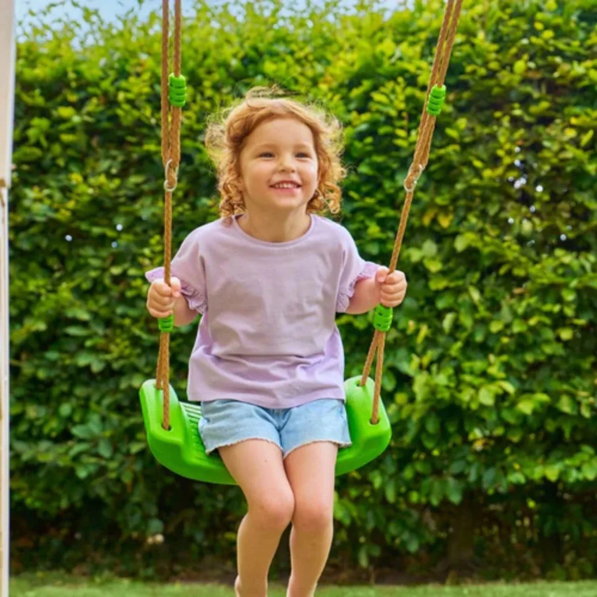 TP Buttercup Wooden Playhouse with Deck Slide & Double Swing Arm - Image 3