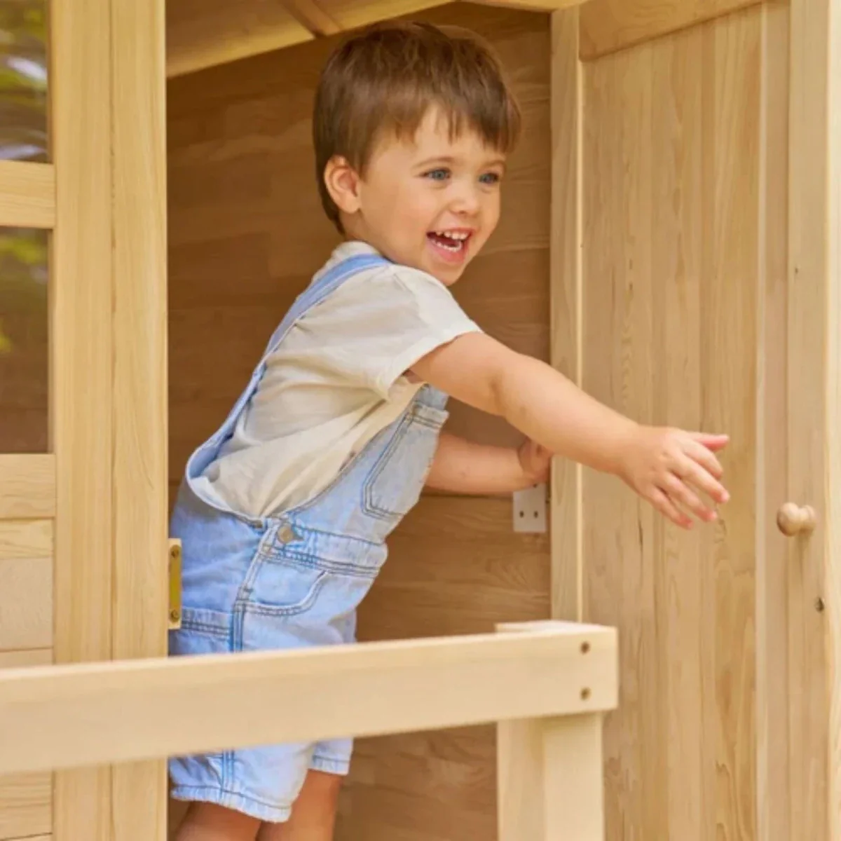 TP Buttercup Wooden Playhouse with Deck Slide & Double Swing Arm - Image 5