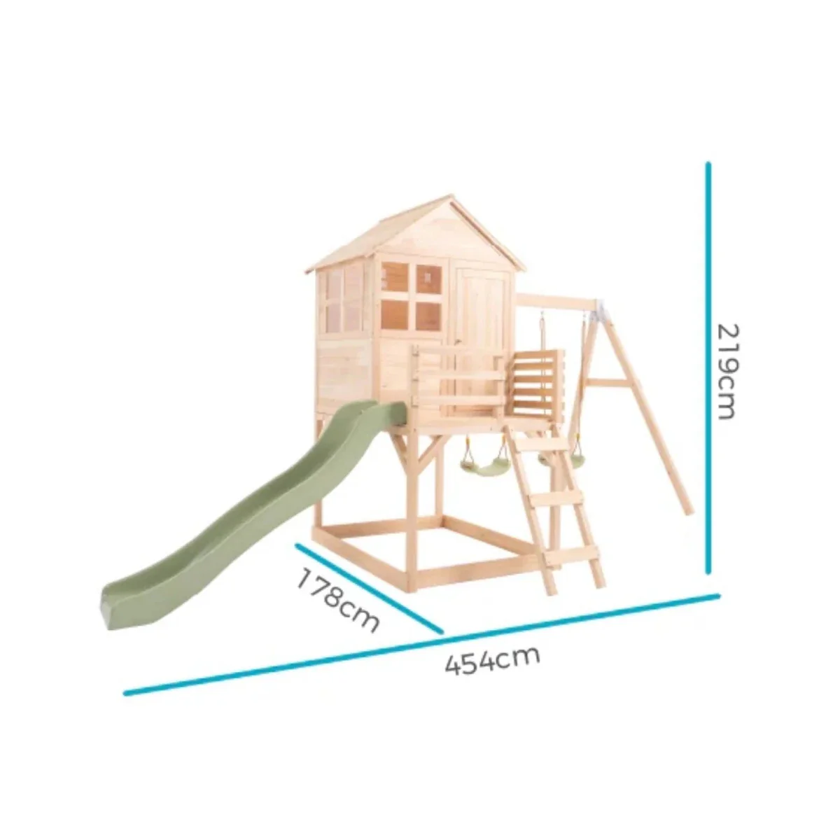 TP Buttercup Wooden Playhouse with Deck Slide & Double Swing Arm - Image 8