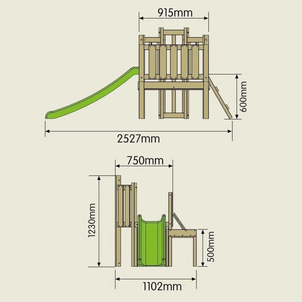 TP Forest Wooden Climbing Frame with Slide - Image 8
