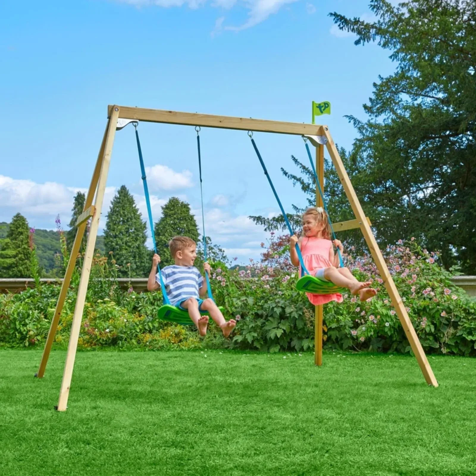 TP Forest Wooden Double Swing Set - Image 5