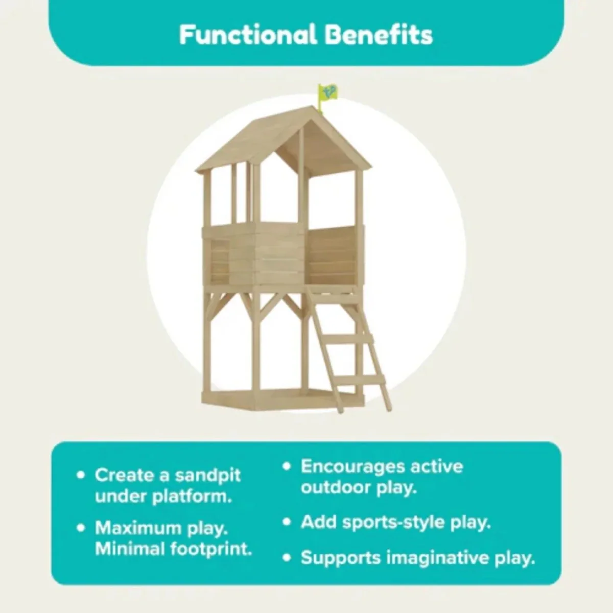 TP Treehouse Set with Slide & Bluey Quadpod Single Swing - Image 6