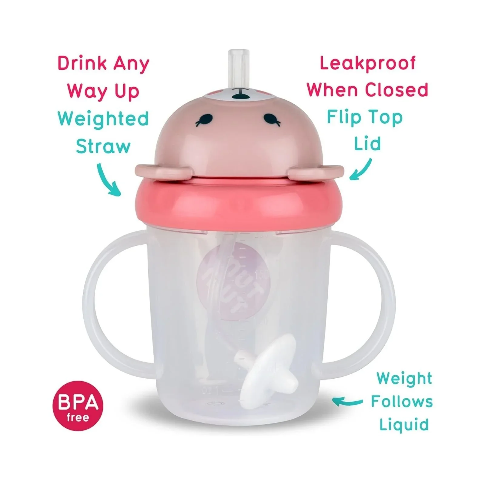 TUM TUM Betsy Bear Tippy Up Cup - Pink - Image 3