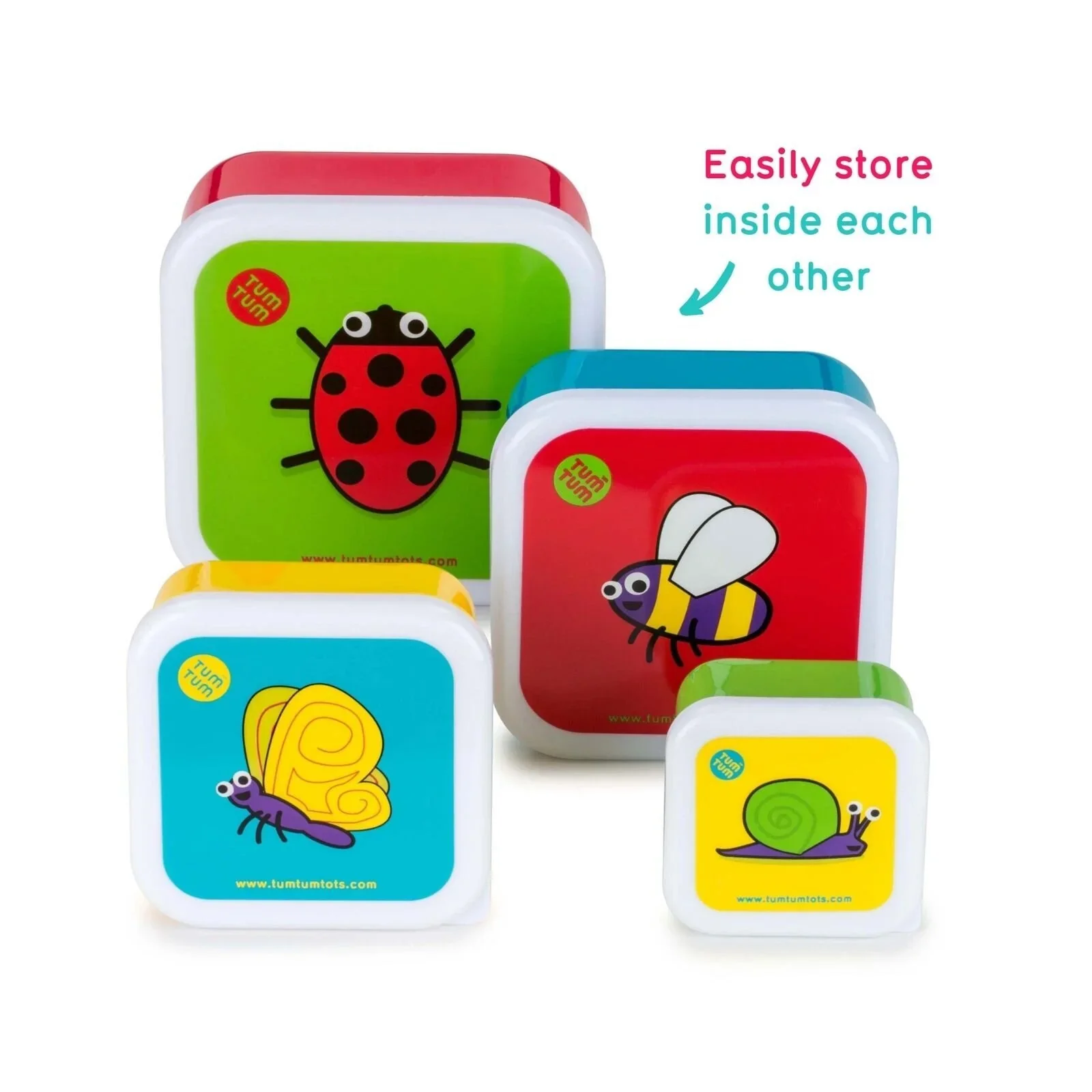 TUM TUM Nesting Snack Pots Pack of 4 - Bugs - Image 3