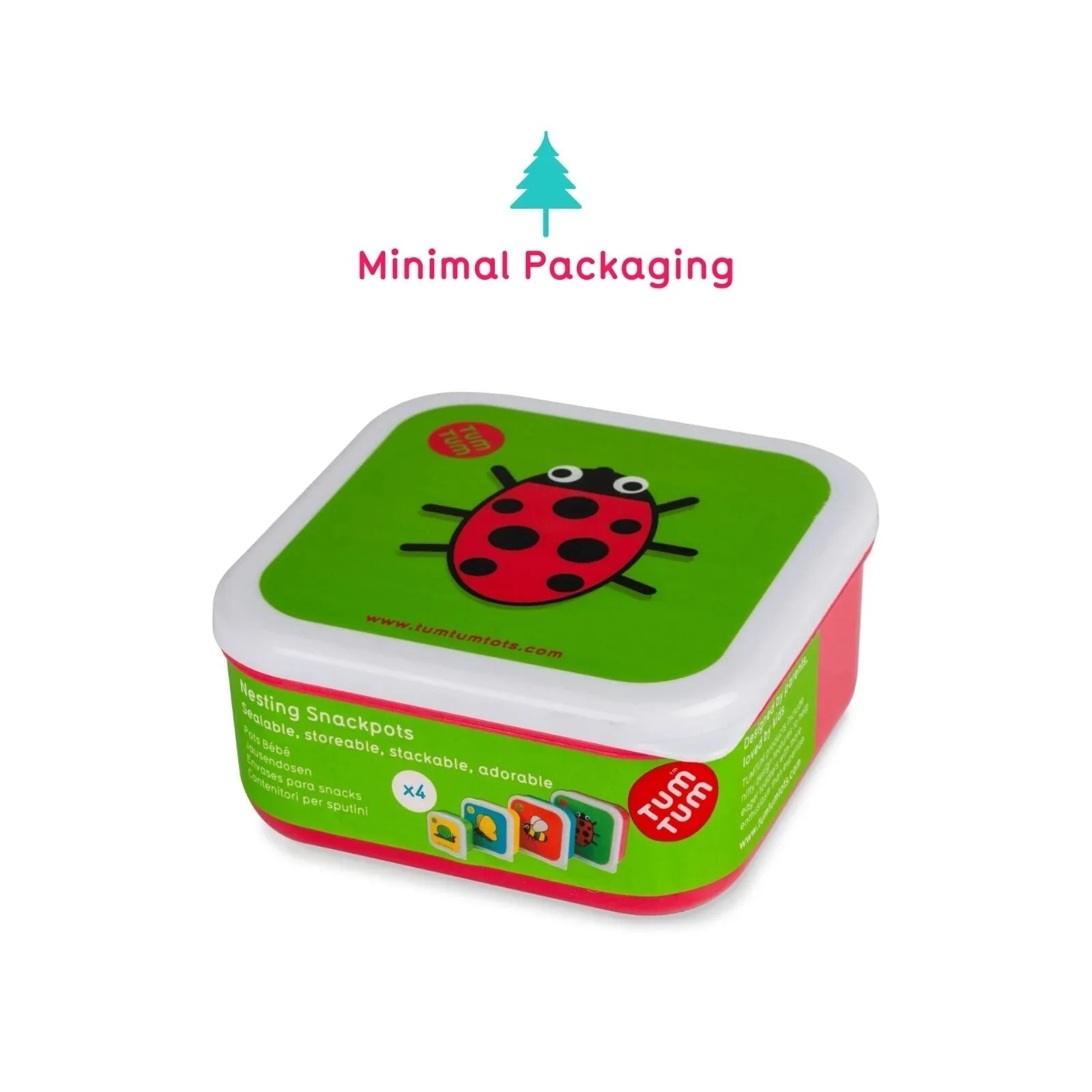 TUM TUM Nesting Snack Pots Pack of 4 - Bugs - Image 4
