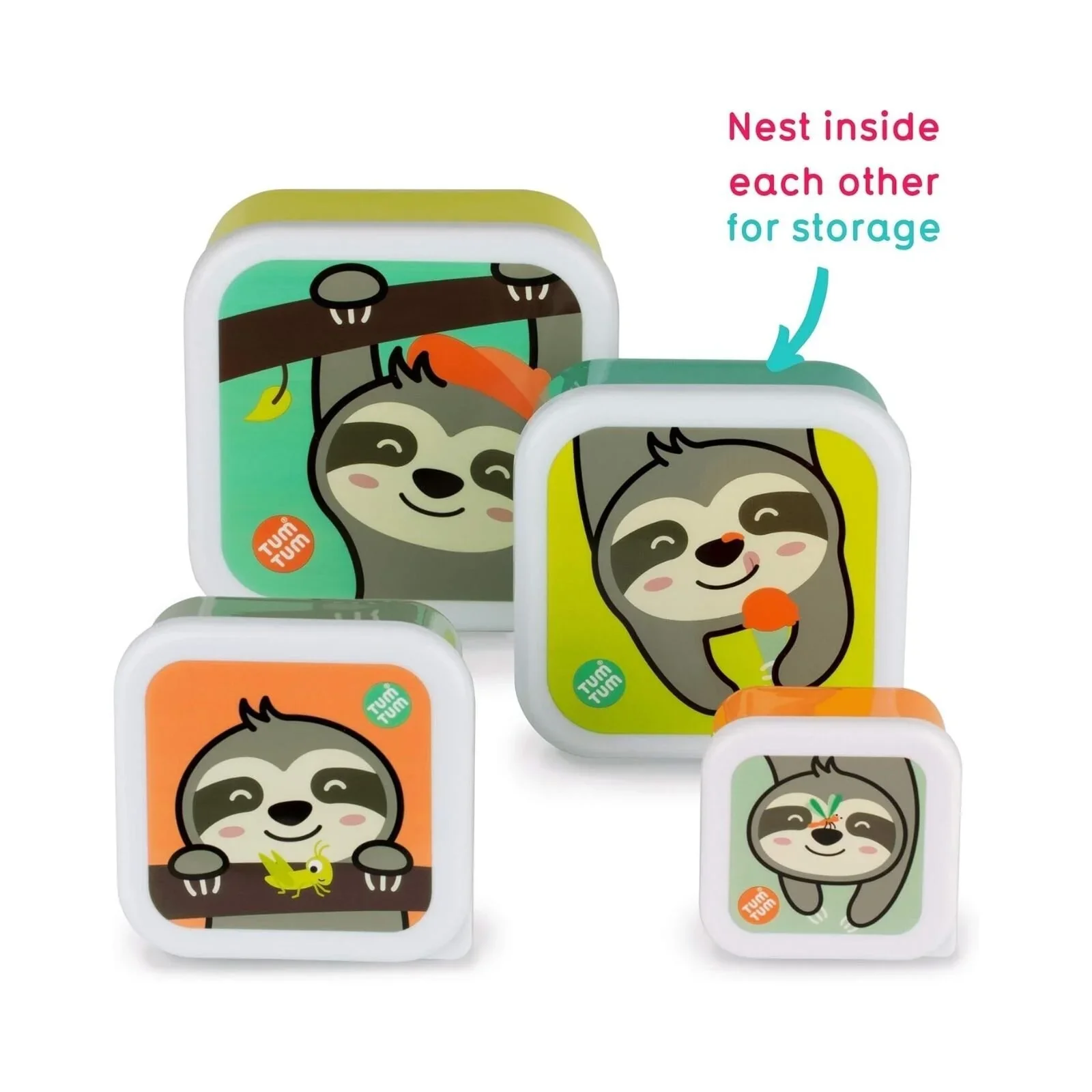 TUM TUM Nesting Snack Pots Pack of 4 - Stanley Sloth - Image 2