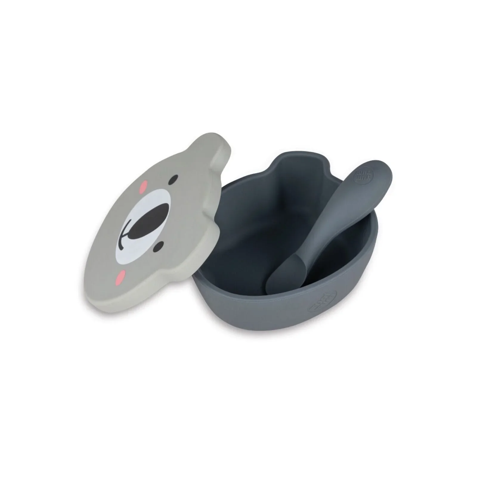 TUM TUM Silicone Weaning Bowl & Spoon Set Kev Koala - Grey - Image 2