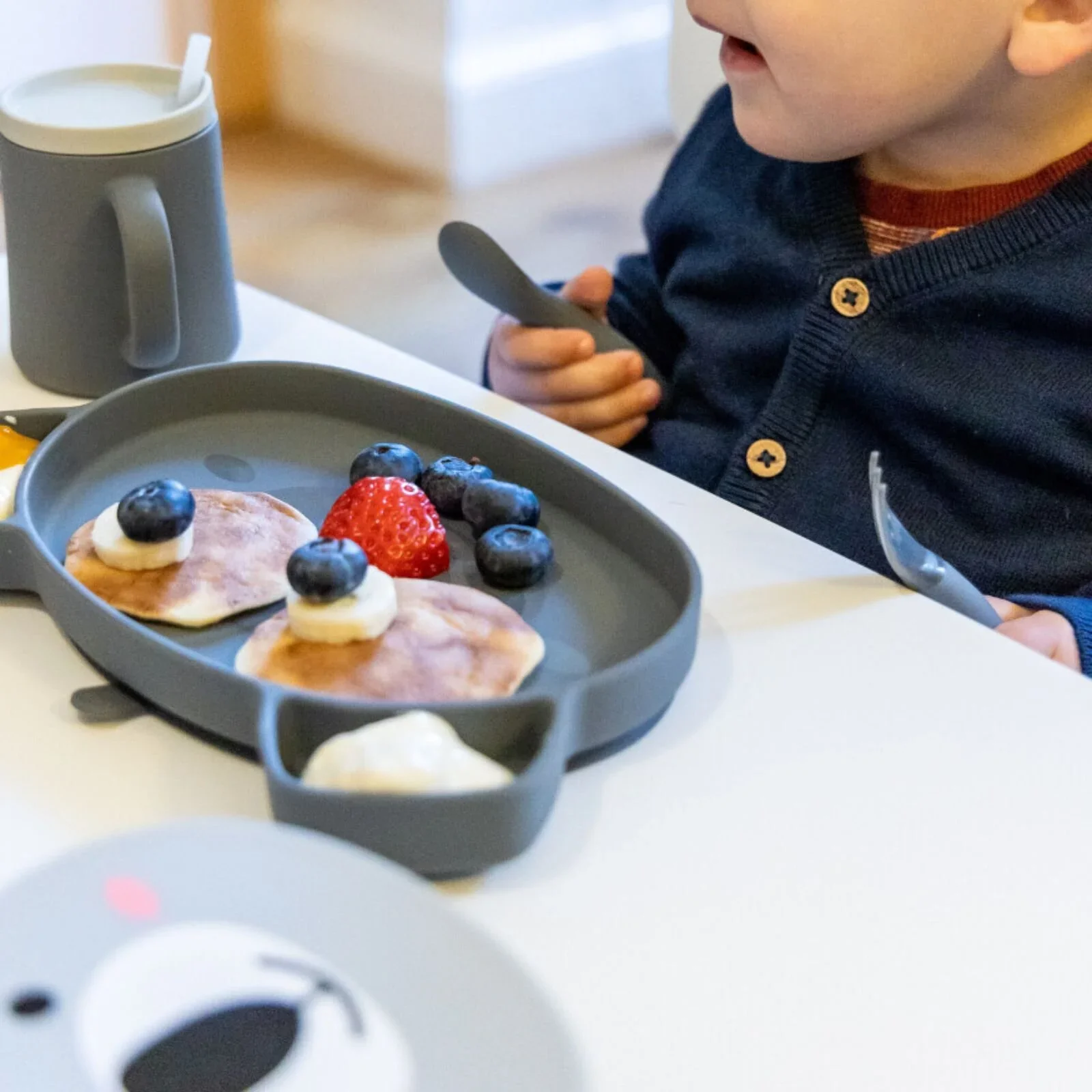 TUM TUM Silicone Weaning Bowl & Spoon Set Kev Koala - Grey - Image 6