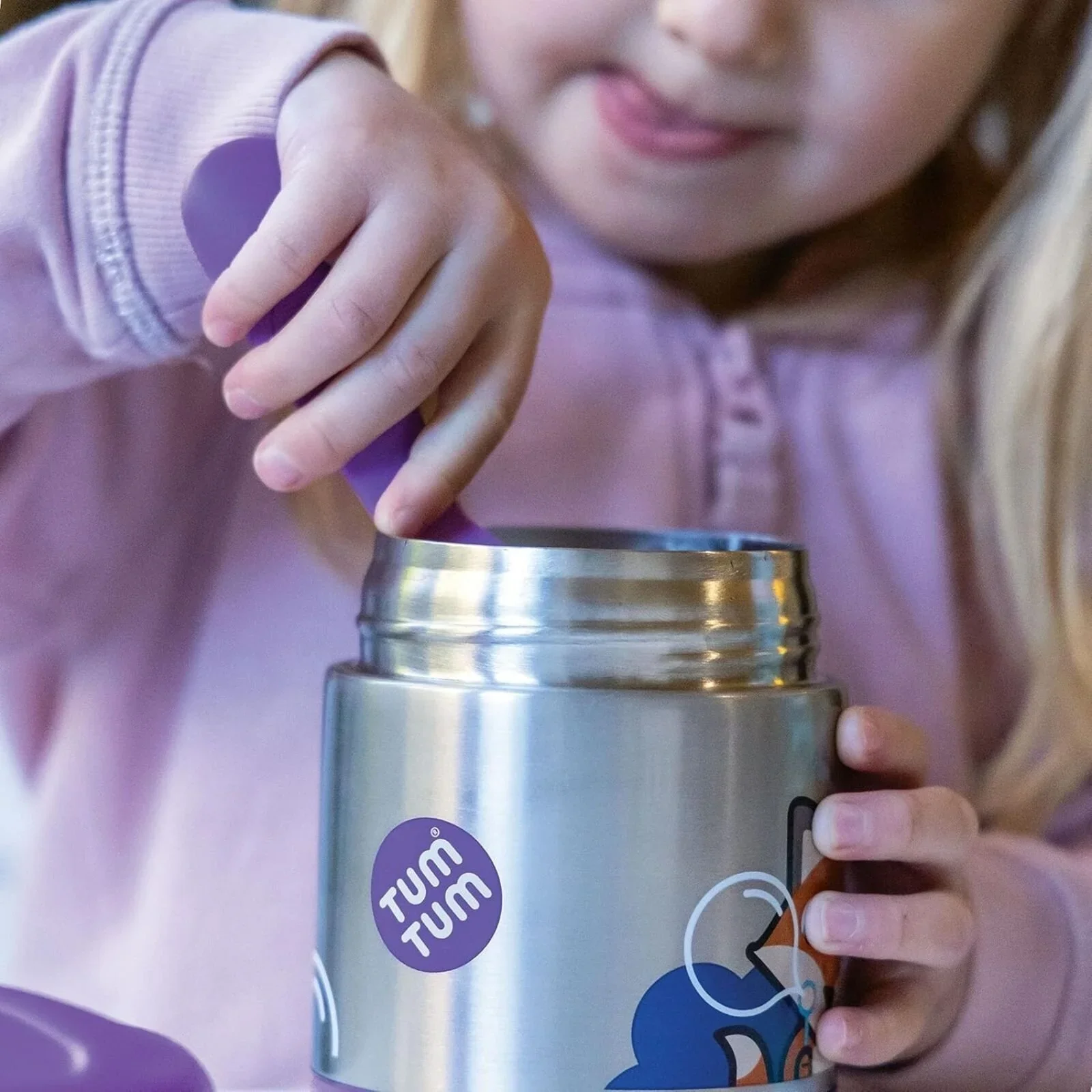 TUM TUM Thermal Food Flask with Magnetic Spork - Felicity Fox - Image 4