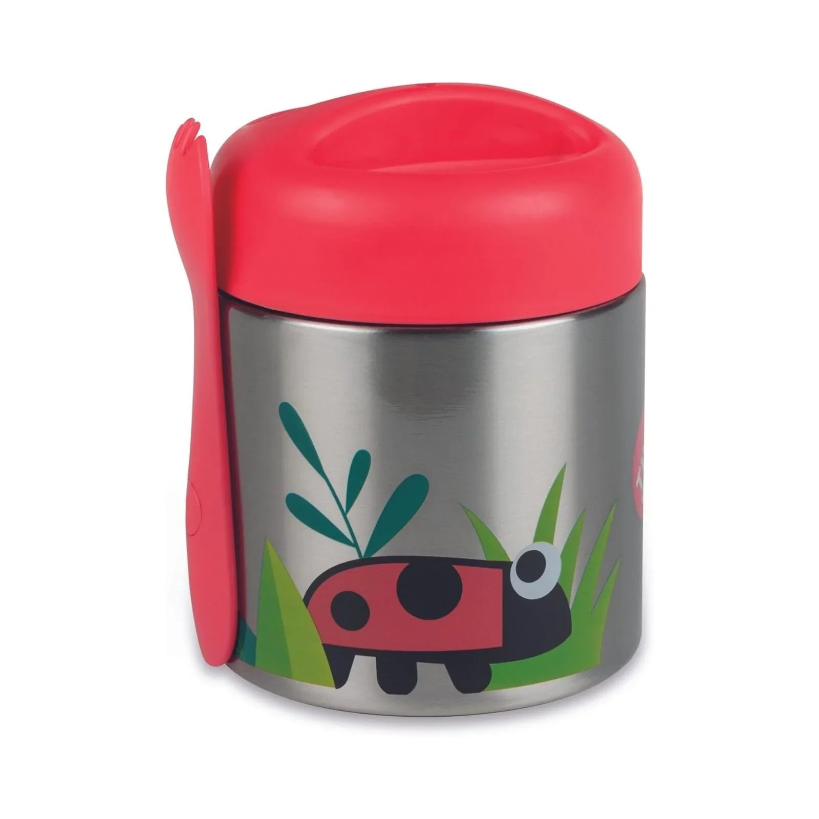 TUM TUM Thermal Food Flask with Magnetic Spork - Ladybird - Image 2