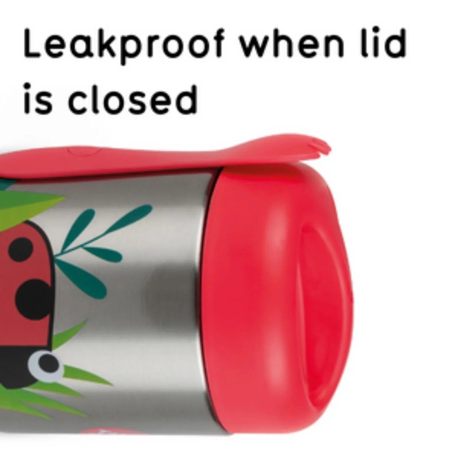 TUM TUM Thermal Food Flask with Magnetic Spork - Ladybird - Image 3