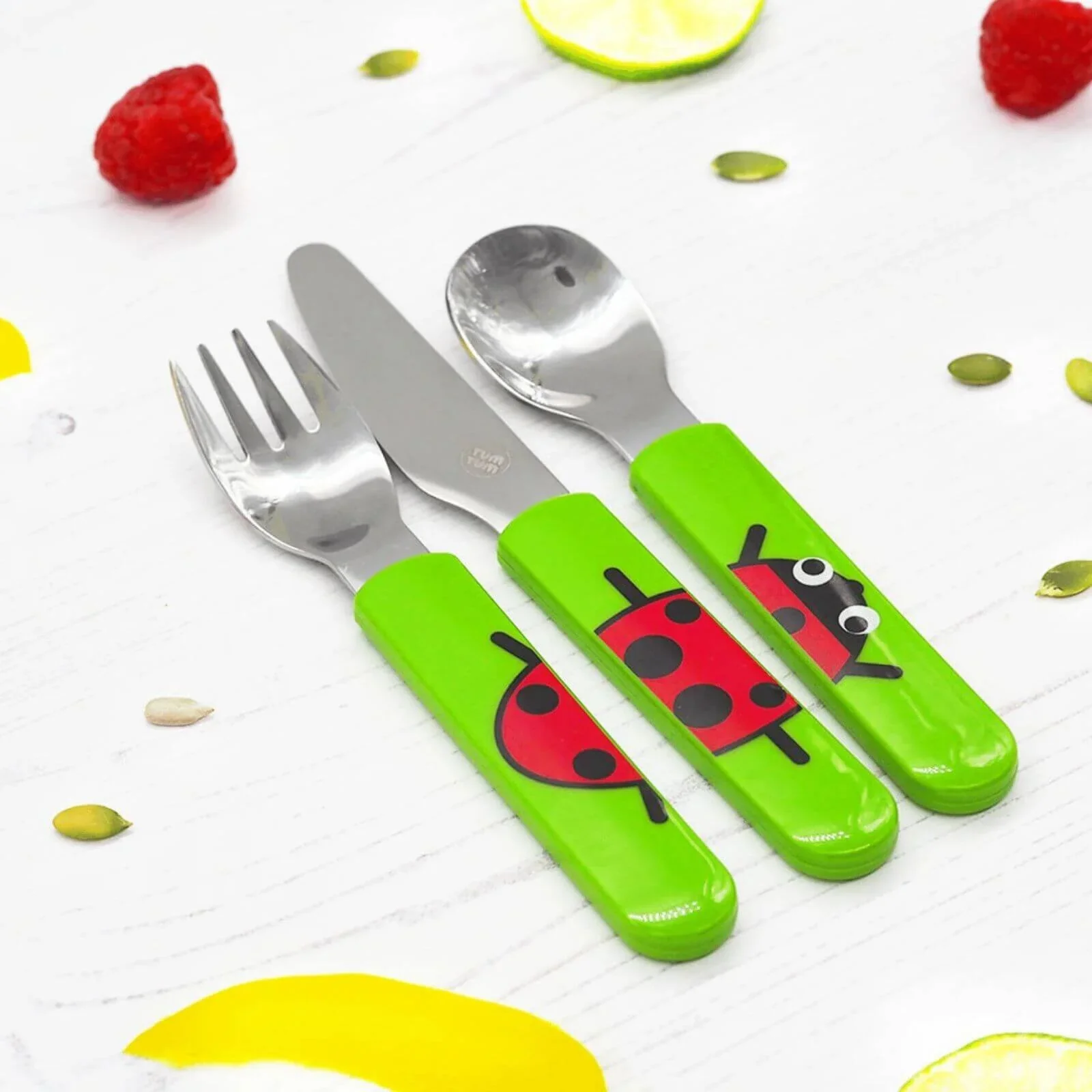 TUM TUM Travel Cutlery Set with Case - Ladybird - Image 6