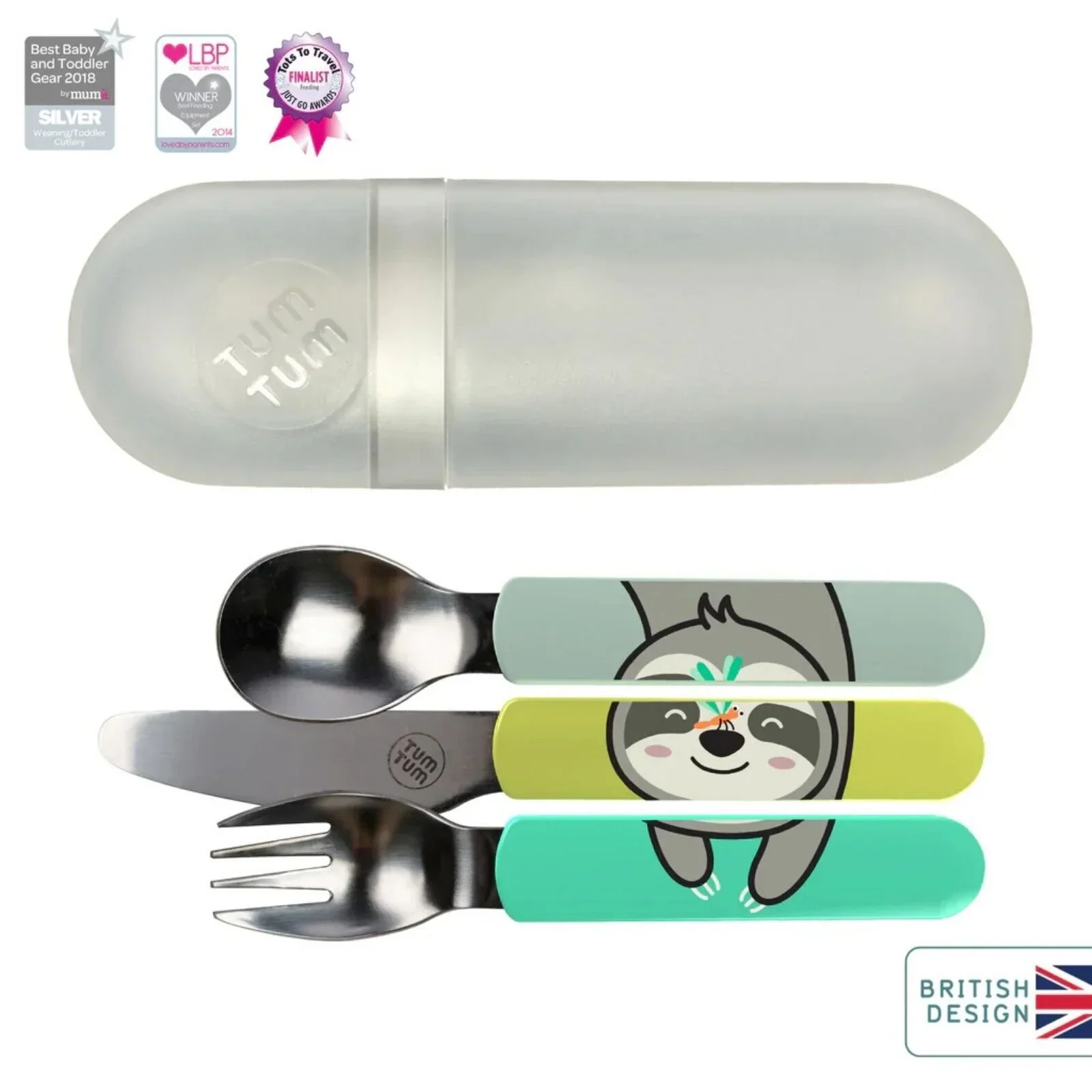 TUM TUM Travel Cutlery Set with Case - Stanley Sloth - Image 4
