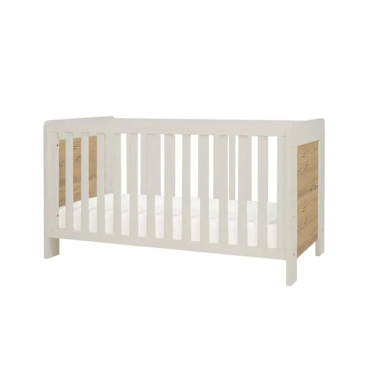 Tutti Bambini Alba Cot Bed - White Sand / Distressed Oak - Image 2