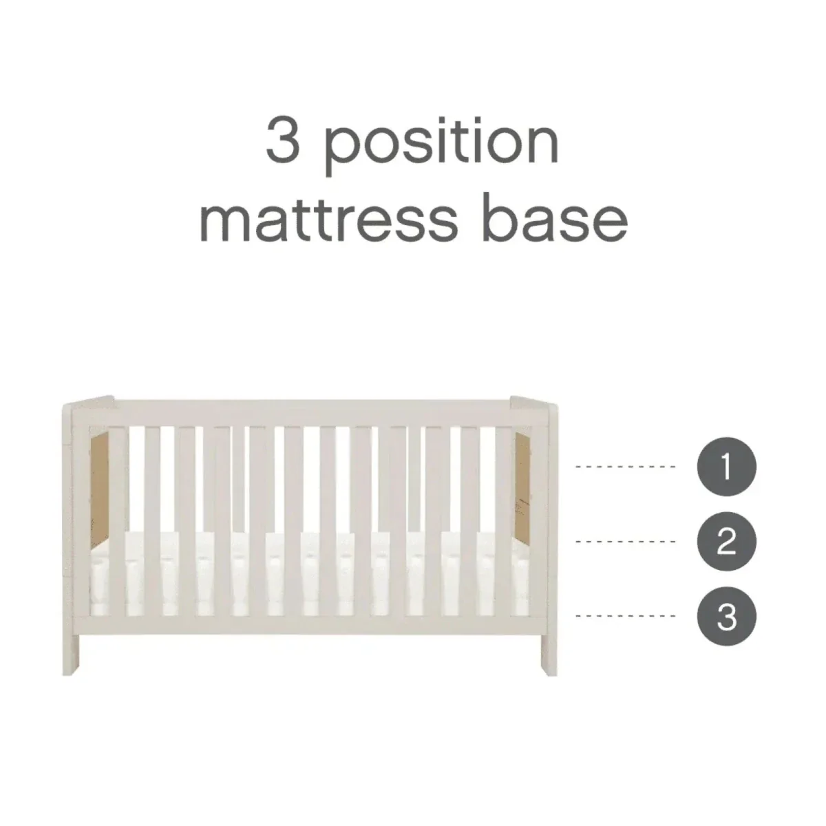 Tutti Bambini Alba Mini Cot Bed - White Sand / Distressed Oak - Image 4