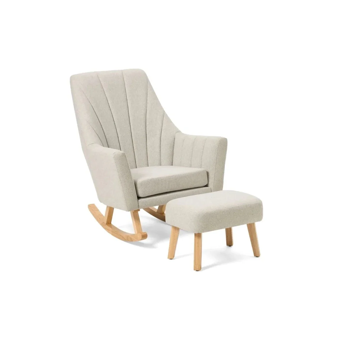 Tutti Bambini Jonah Rocking Chair & Foot Stool - Pebble - Image 2