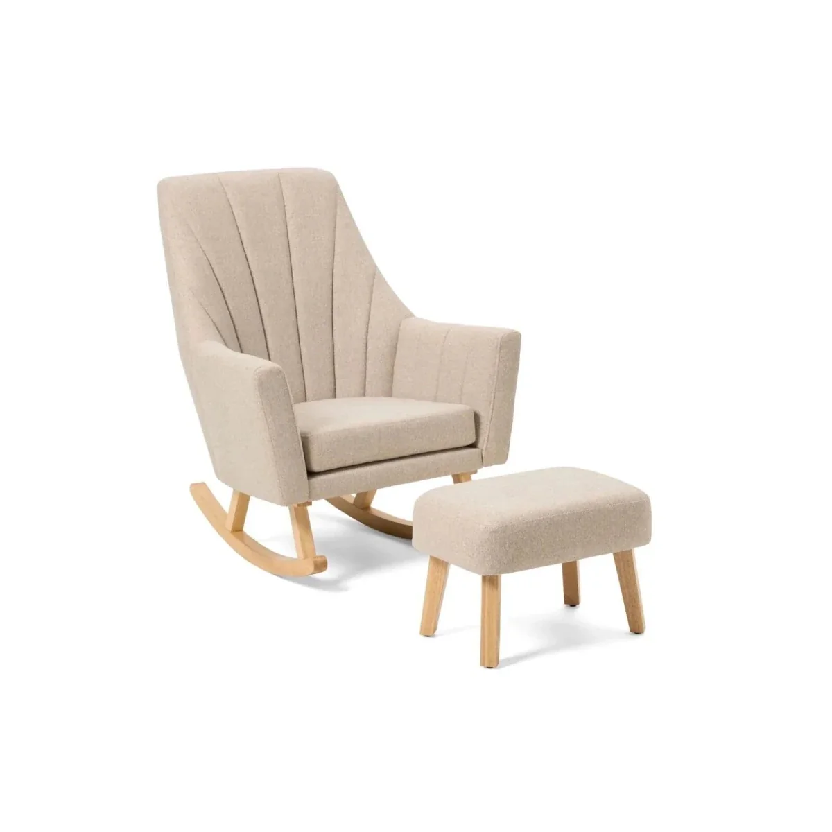 Tutti Bambini Jonah Rocking Chair & Foot Stool - Stone - Image 2