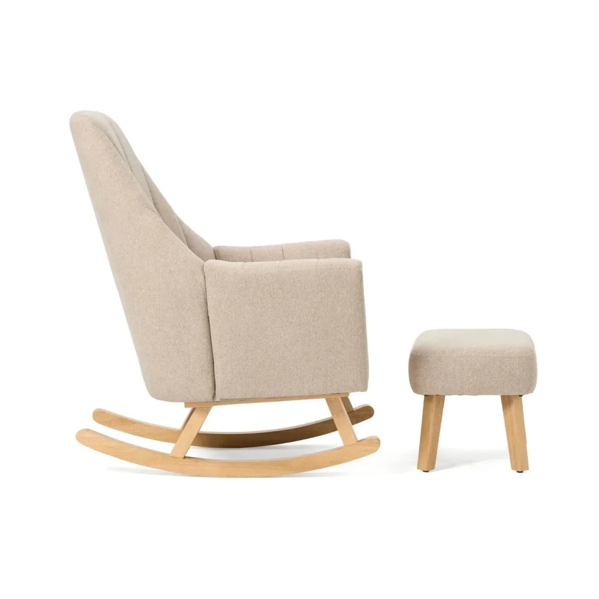 Tutti Bambini Jonah Rocking Chair & Foot Stool - Stone - Image 8