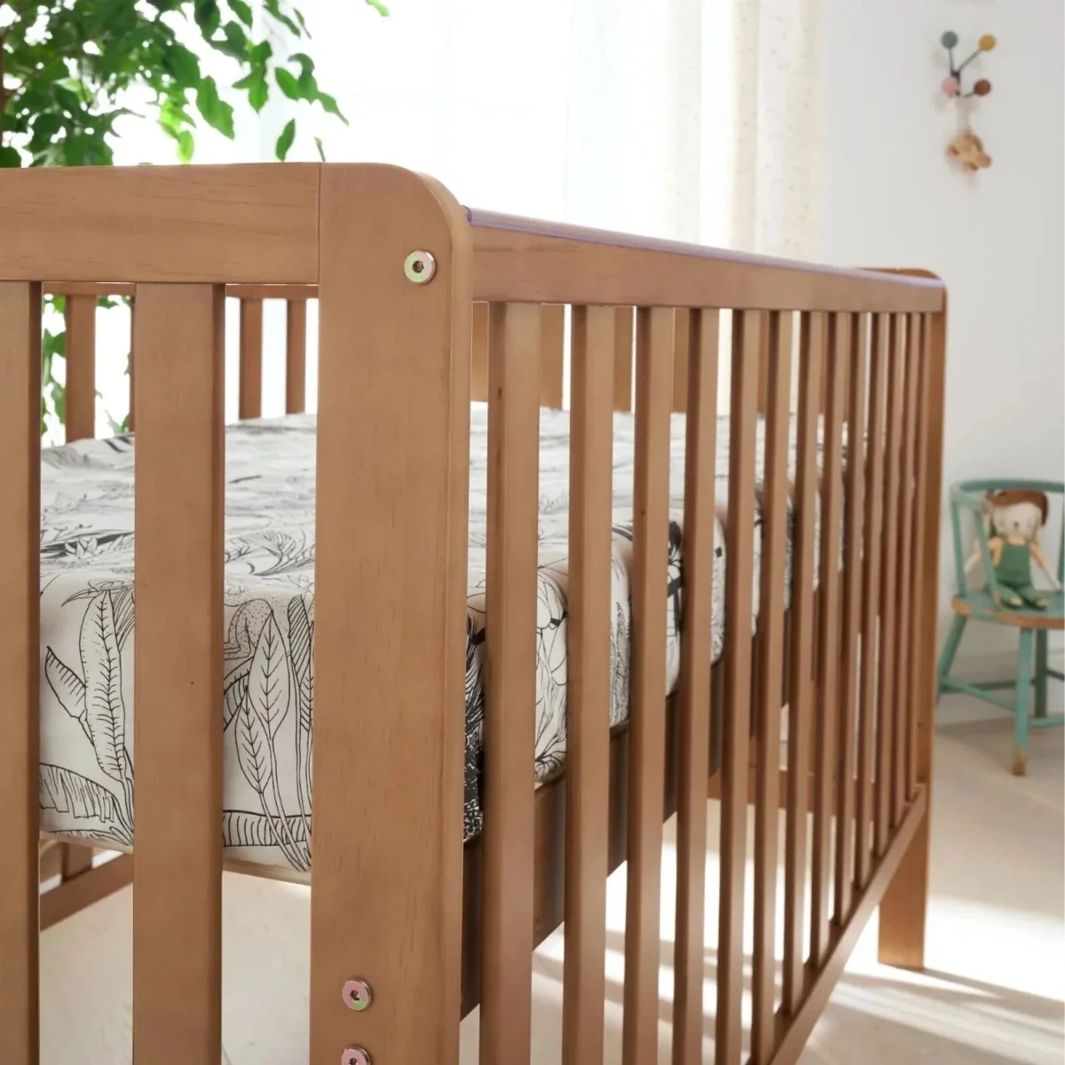 Tutti Bambini Malmo Cot Bed with Rio 2 pcs Furniture Set - Dove Grey/Honey Oak - Image 4