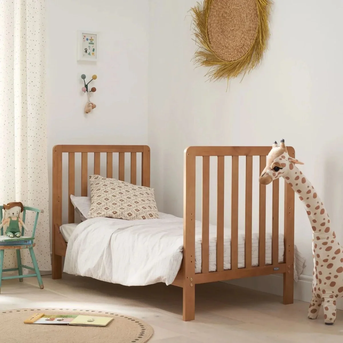 Tutti Bambini Malmo Cot Bed with Rio 2 pcs Furniture Set - Dove Grey/Honey Oak - Image 5