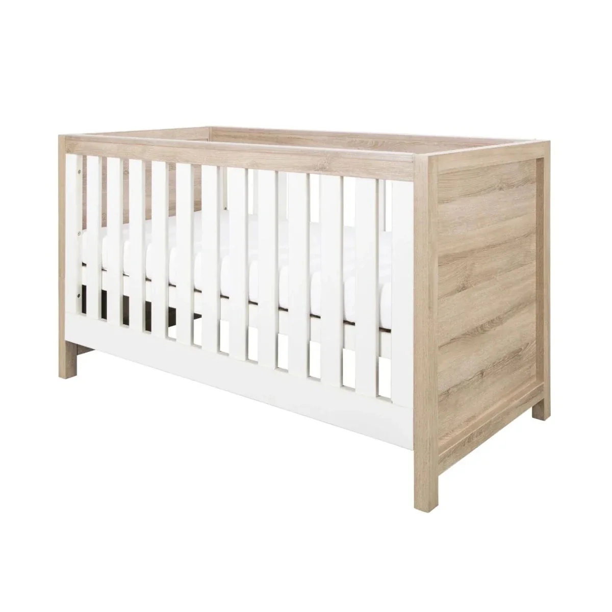 Tutti Bambini Modena 3-in-1 Cot Bed - White/Oak - Image 2