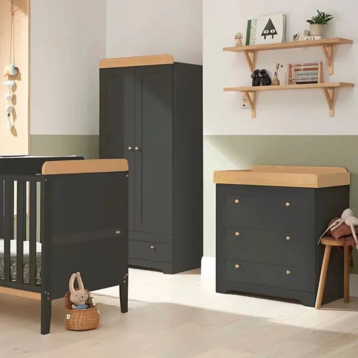 Tutti Bambini Rio Chest Changer - Slate/Honey Oak - Image 4
