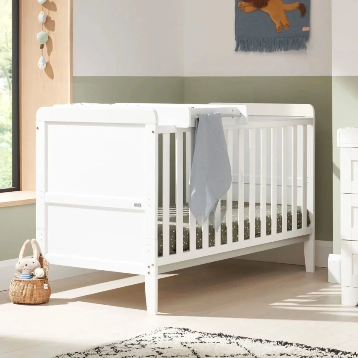 Tutti Bambini Rio Cot Bed with Cot Top Changer & Mattress - White - Image 11
