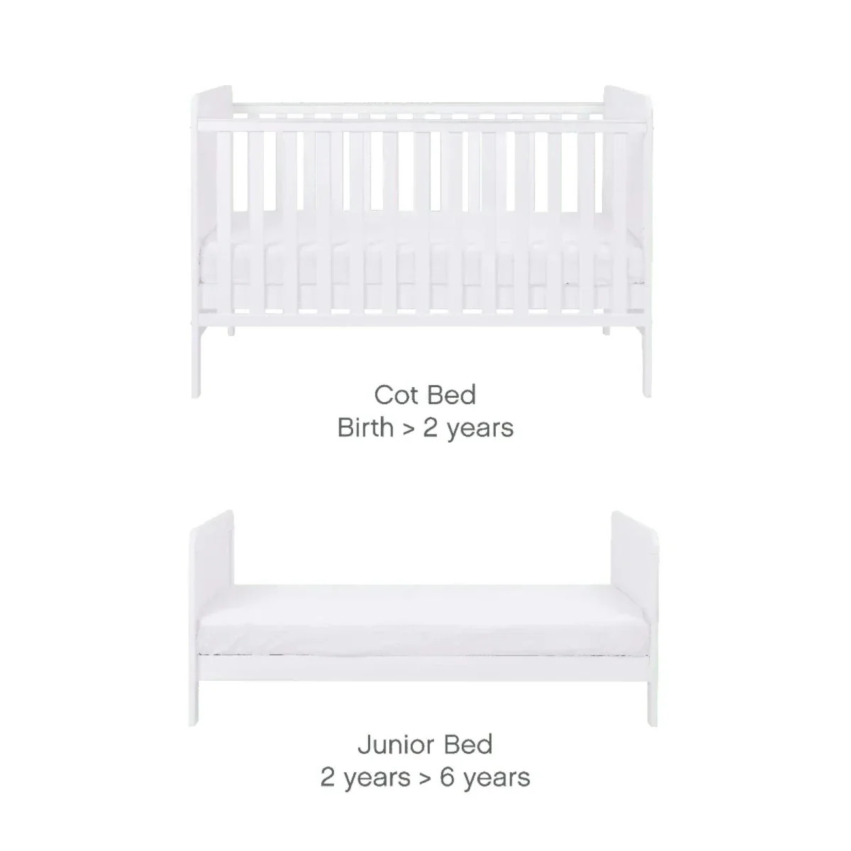 Tutti Bambini Rio Cot Bed with Cot Top Changer & Mattress - White - Image 7