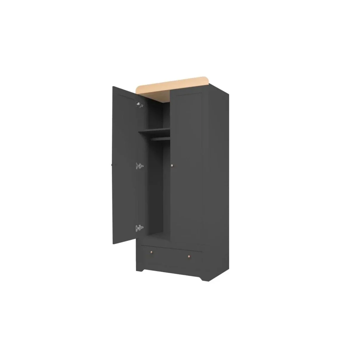 Tutti Bambini Rio Wardrobe - Slate/Honey Oak - Image 3