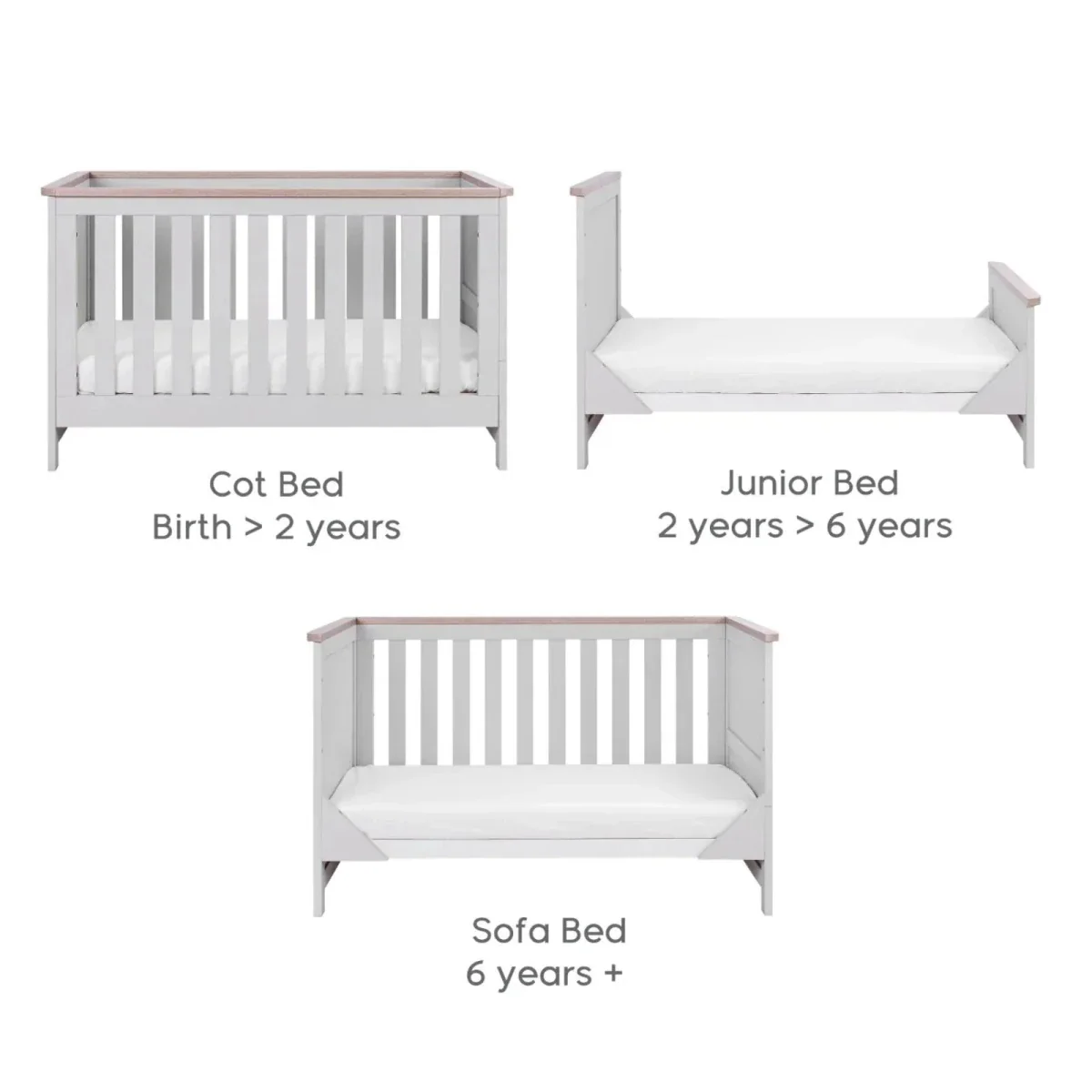 Tutti Bambini Verona 3 pcs Room Set - Dove Grey/Oak - Image 9