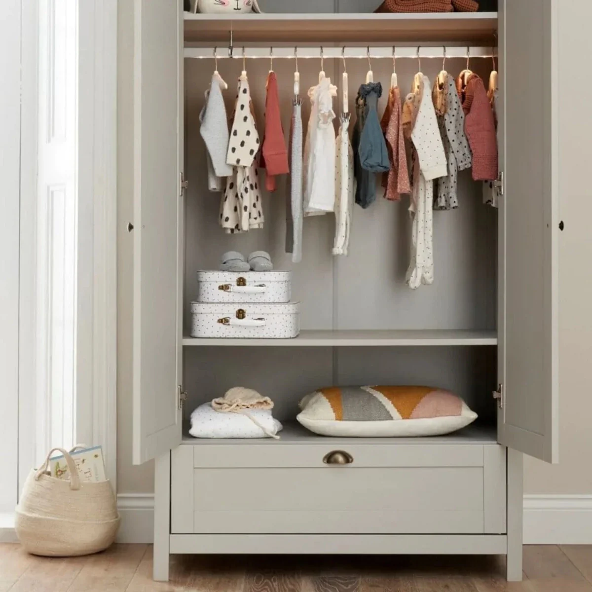 Tutti Bambini Verona Wardrobe - Dove Grey/Oak - Image 3