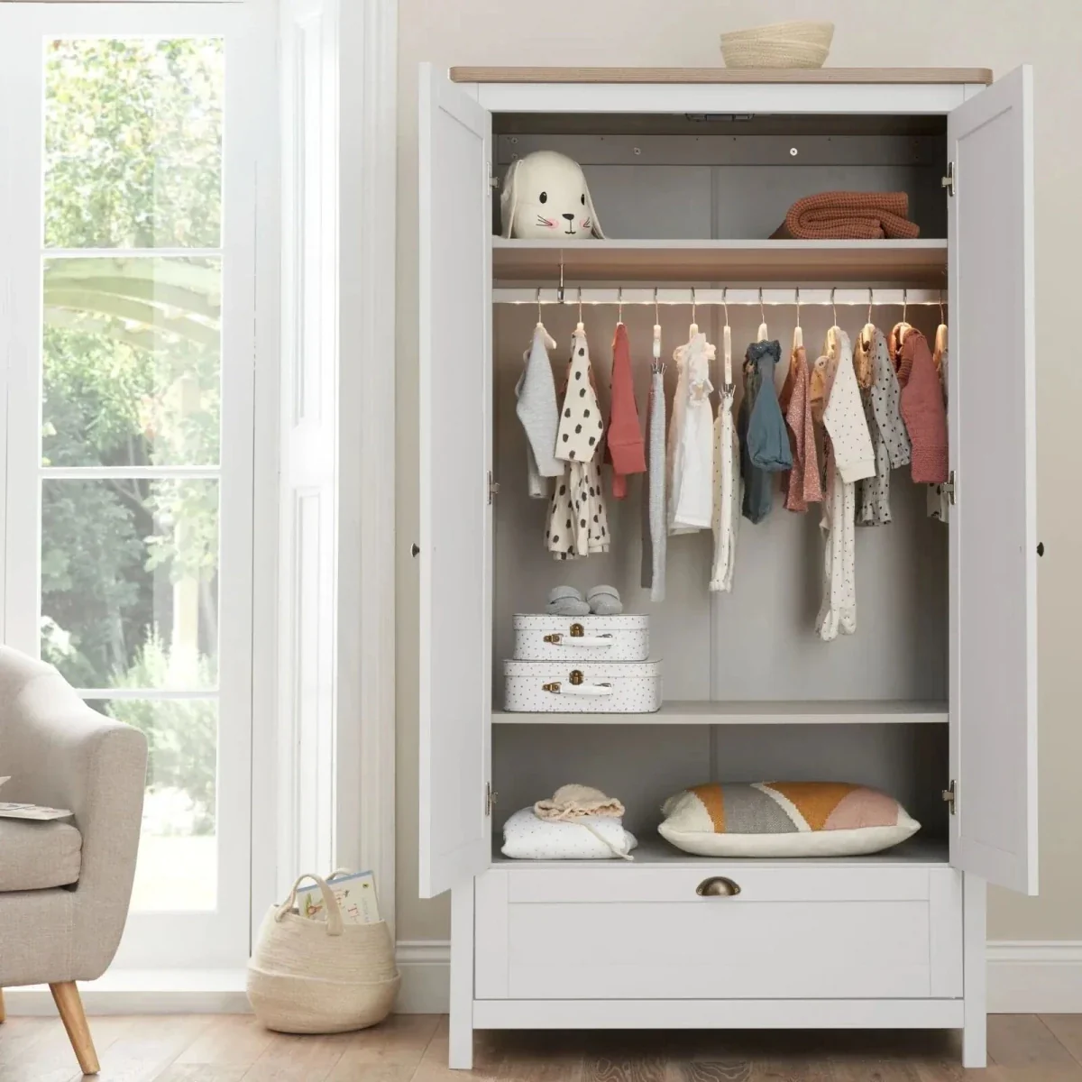 Tutti Bambini Verona Wardrobe - White/Oak - Image 3