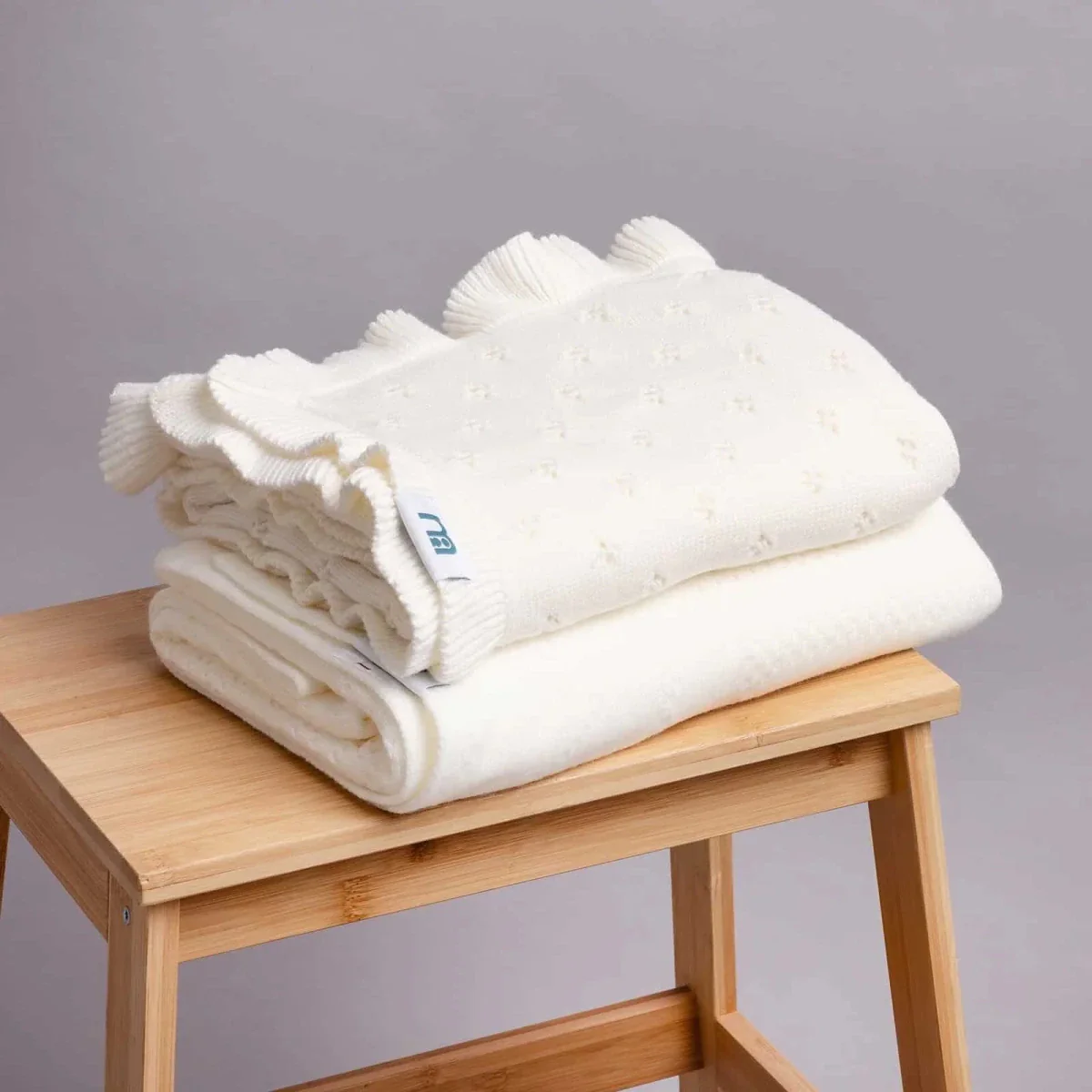 Mothercare Unisex 100% Cotton Blankets 90x100 cm - Ecru - Image 4