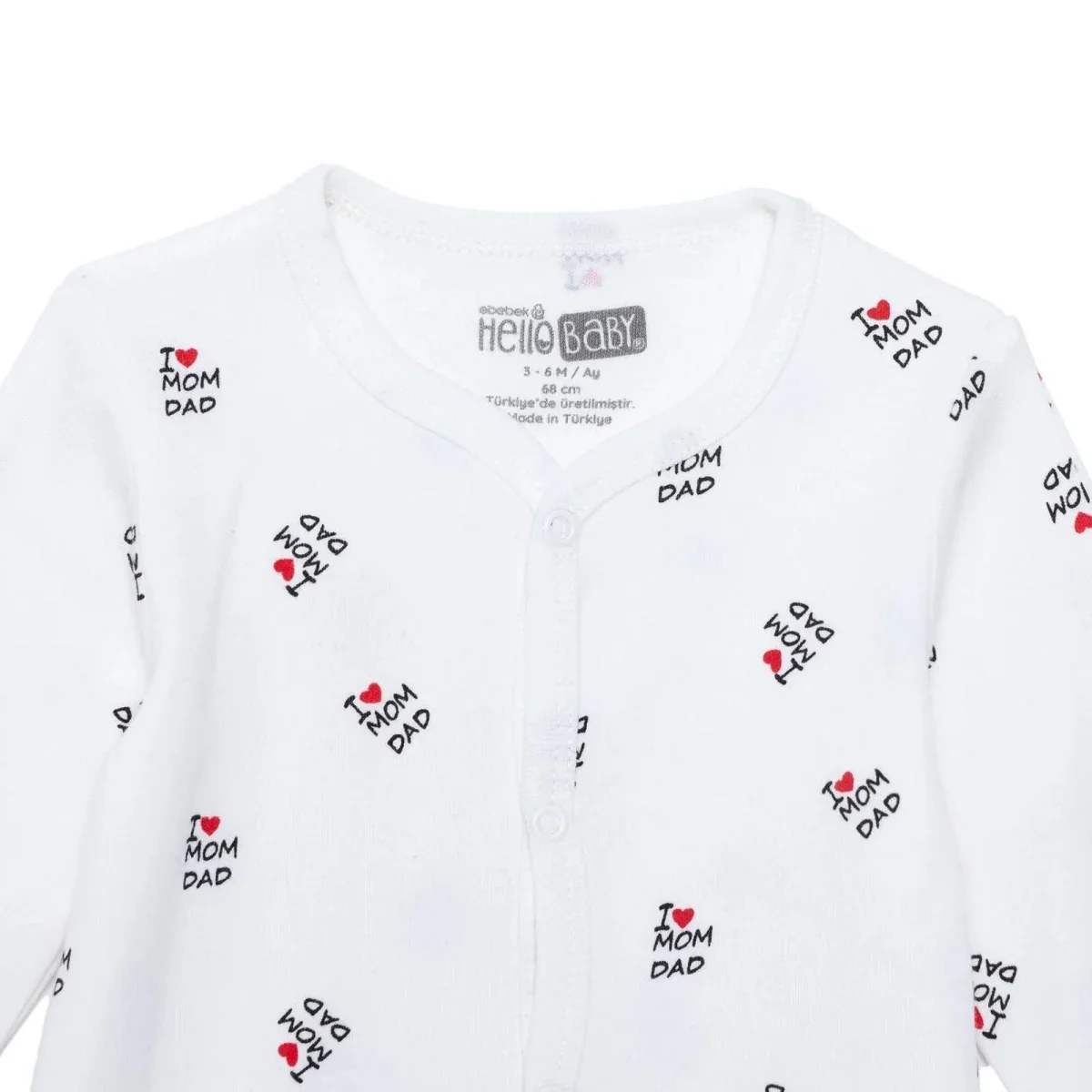 HelloBaby Unisex Footed Sleepsuit Slogan Print - White Printed - Image 3