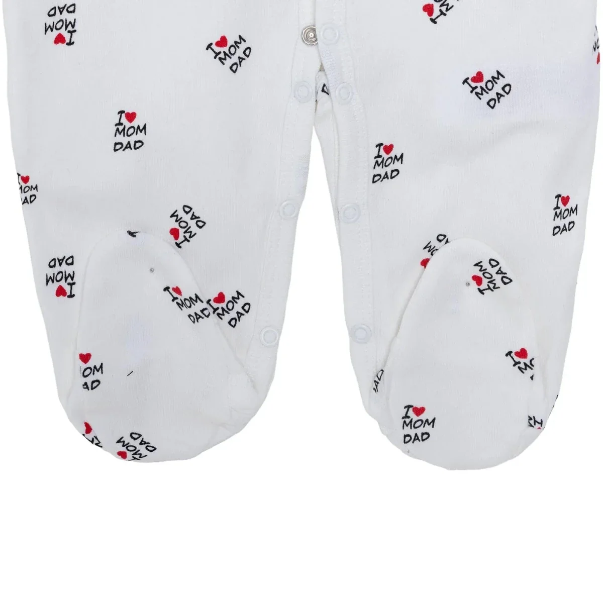 HelloBaby Unisex Footed Sleepsuit Slogan Print - White Printed - Image 5