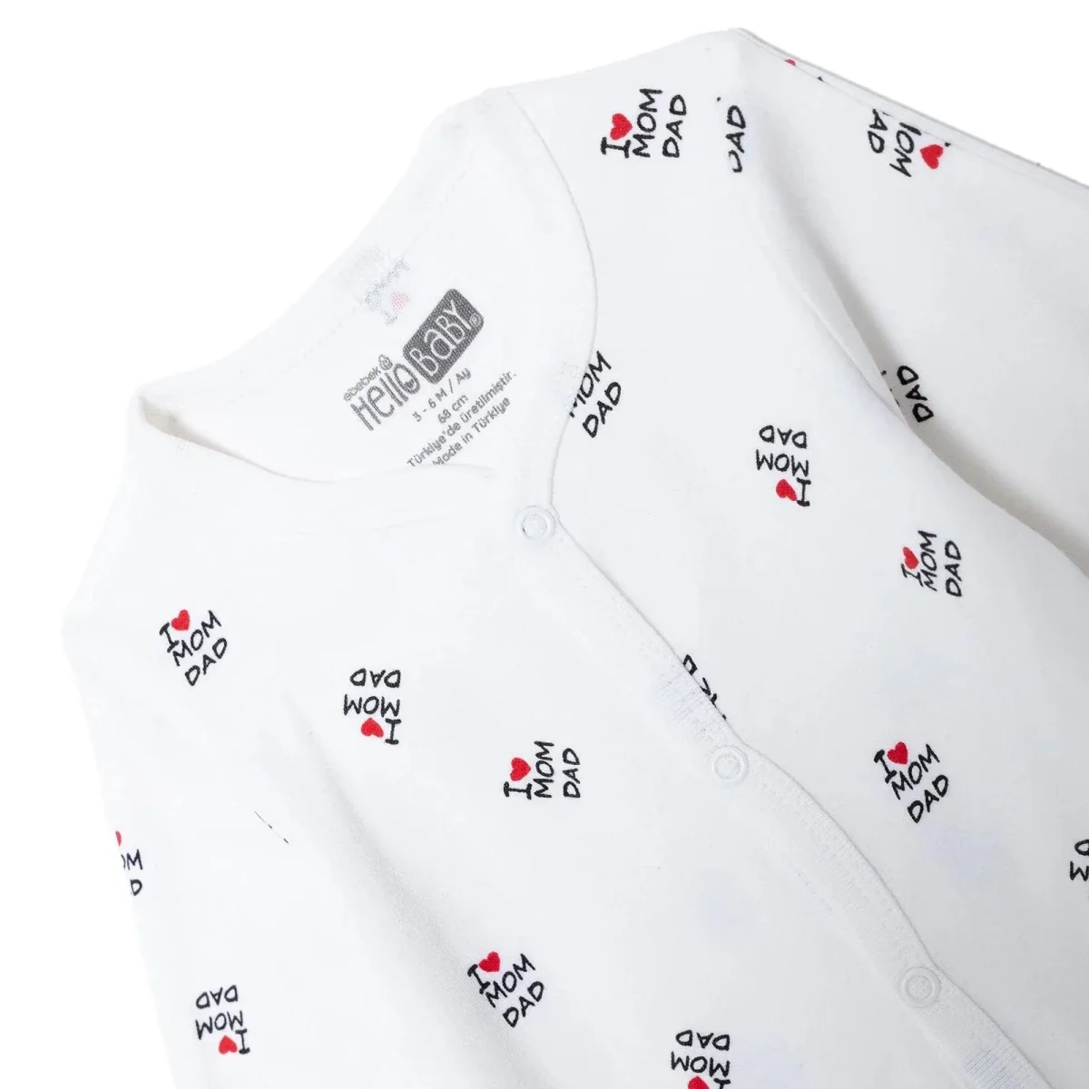 HelloBaby Unisex Footed Sleepsuit Slogan Print - White Printed - Image 7