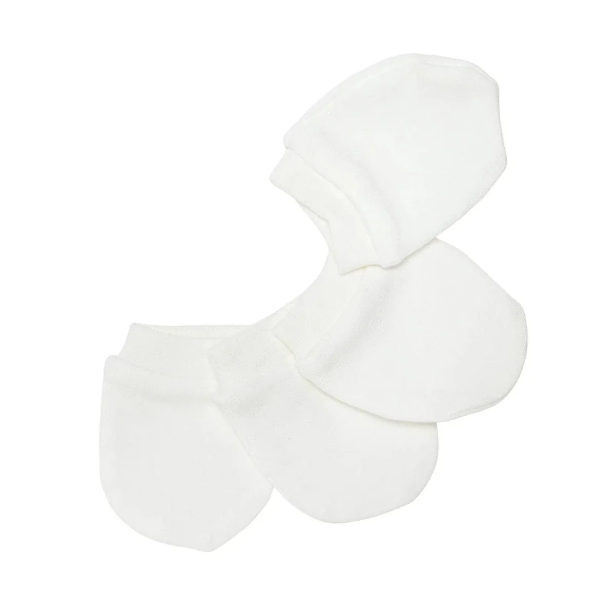 HelloBaby Unisex 100% Cotton Mittens - Ecru - Image 2