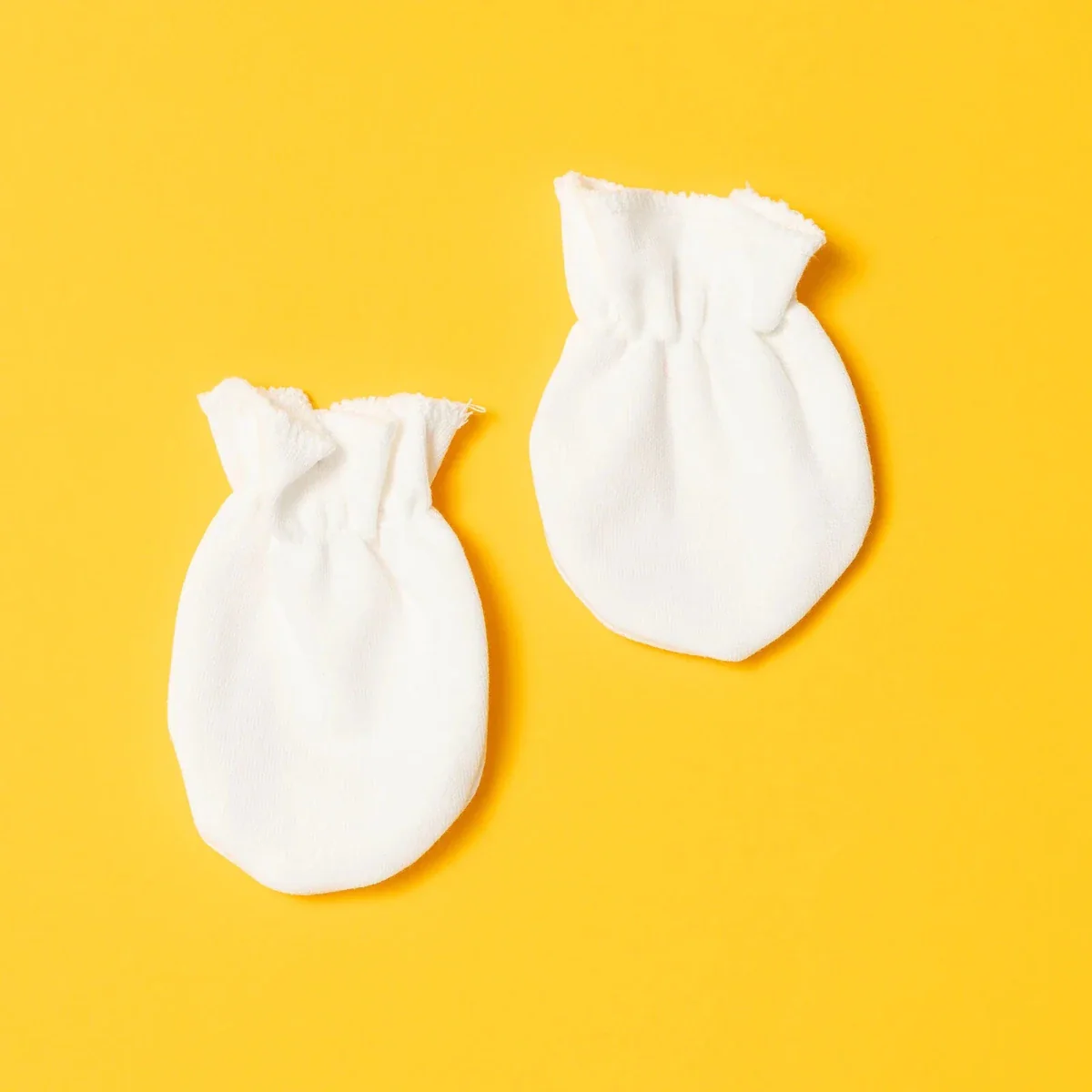 HelloBaby Unisex 100% Cotton Mittens - Ecru - Image 3