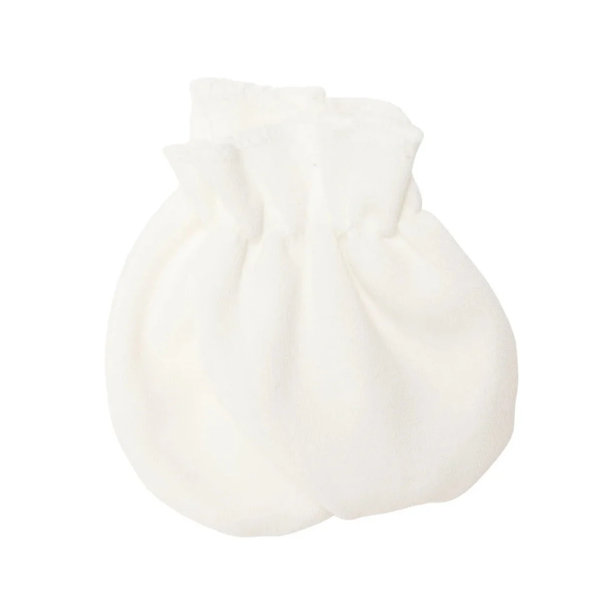 HelloBaby Unisex 100% Cotton Mittens - Ecru - Image 4