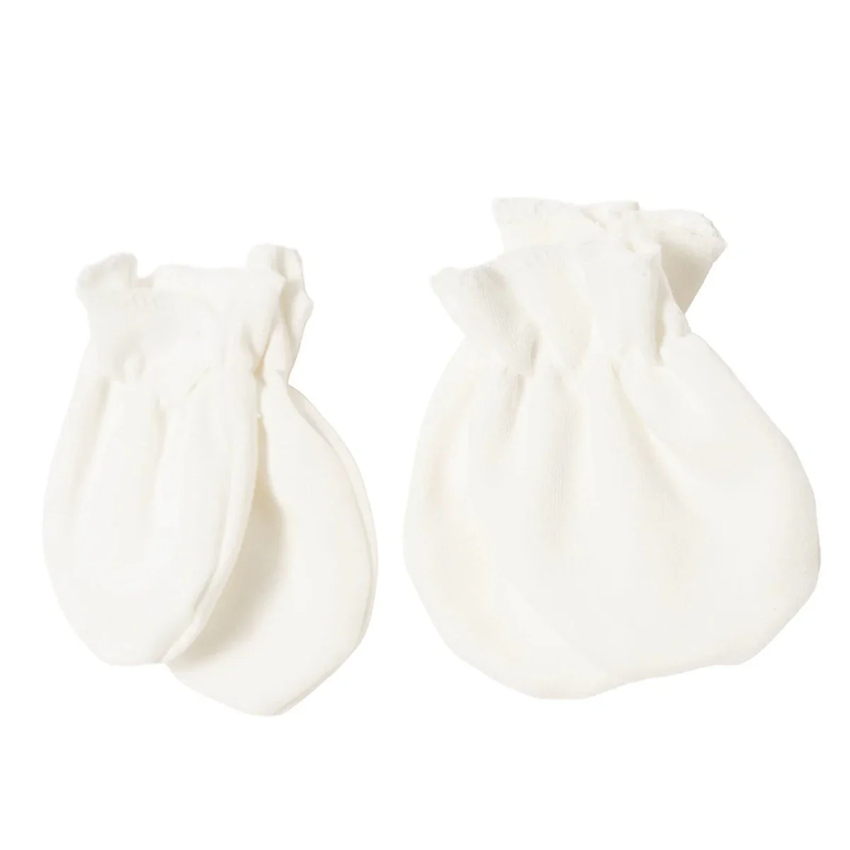 HelloBaby Unisex 100% Cotton Mittens - Ecru - Image 6