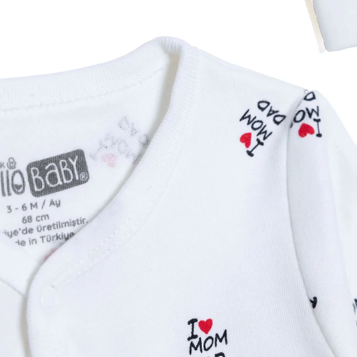 HelloBaby Unisex Sleepsuit Bodysuit & Hat Set Slogan Print - Ecru - Image 4