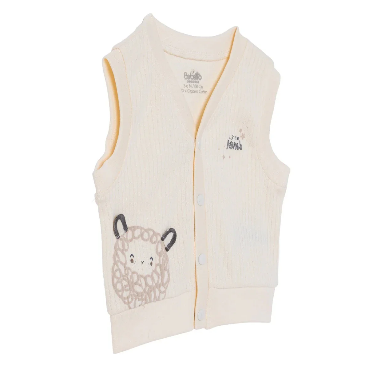 Bebetto Unisex Waistcoat Animal Print - Ecru - Image 3
