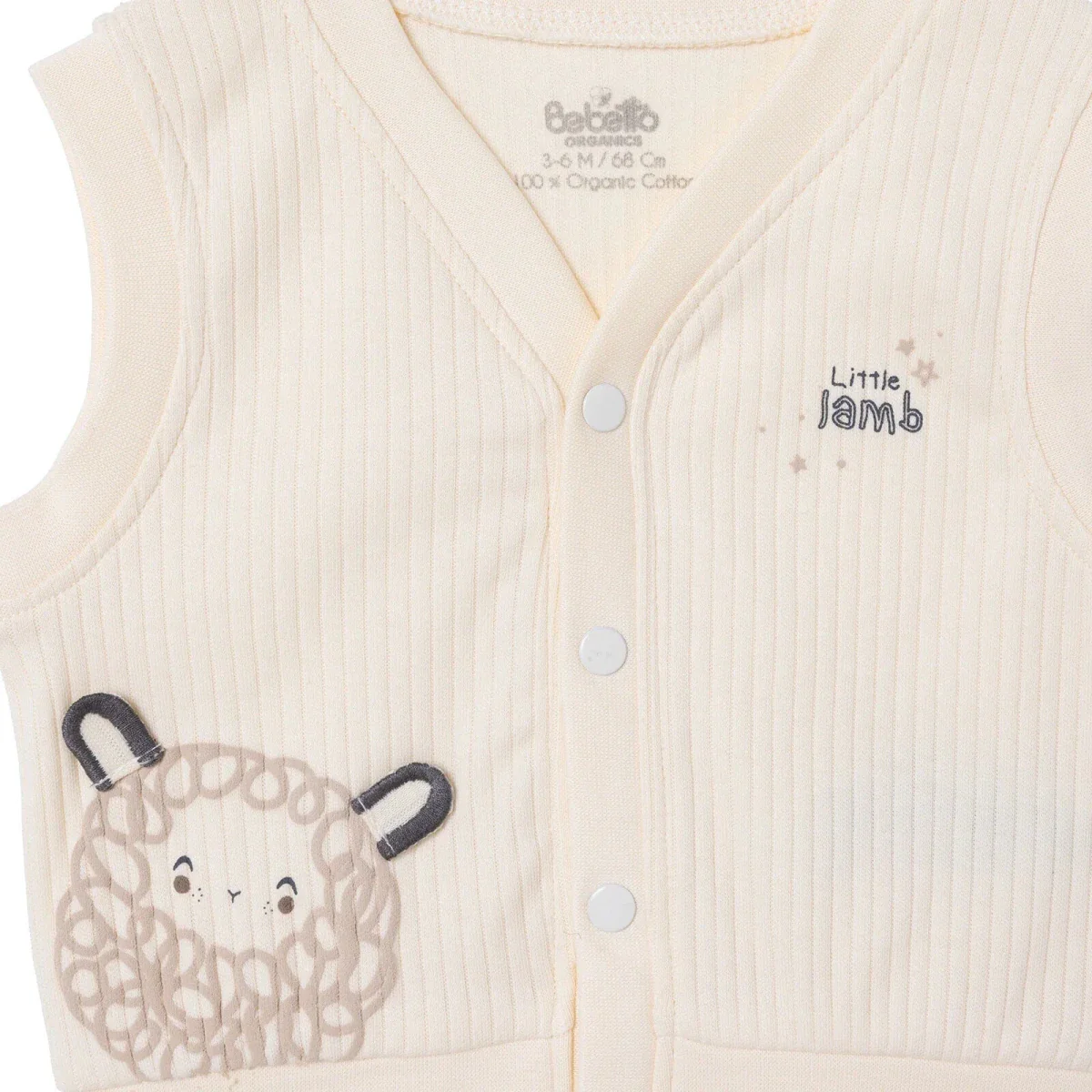 Bebetto Unisex Waistcoat Animal Print - Ecru - Image 4